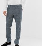 Noak Slim Fit Harris Tweed Suit Pants In Blue