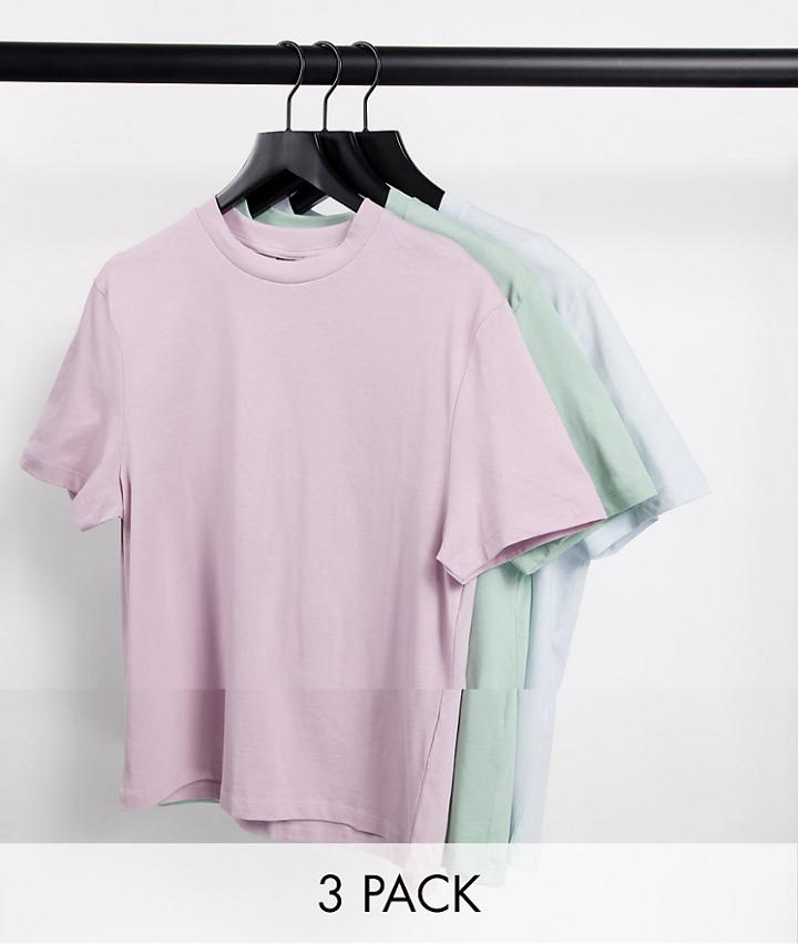 Asos Design 3 Pack T-shirt In Multi