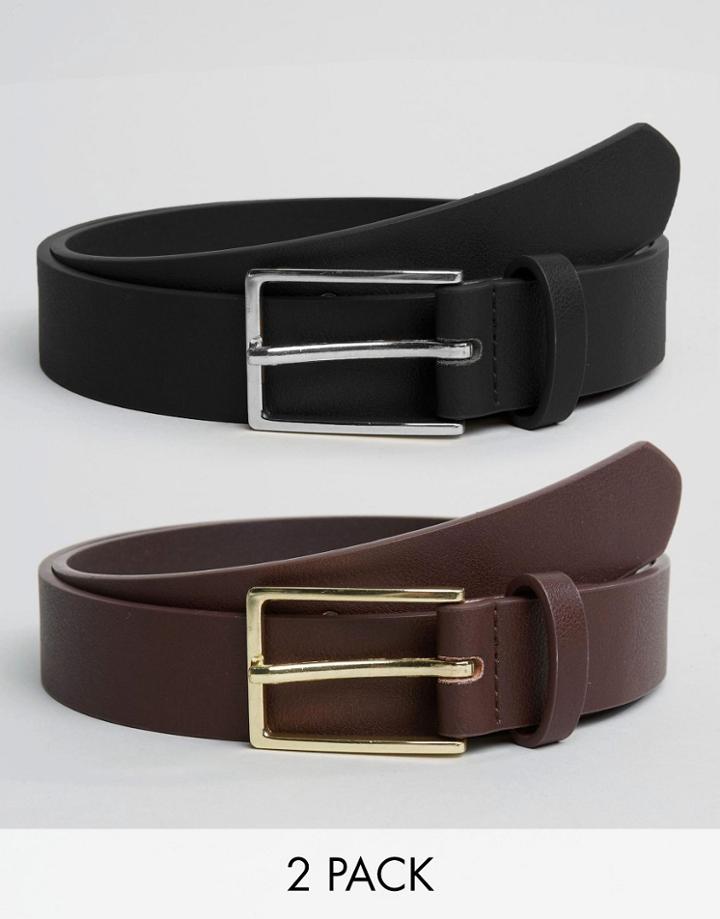 Asos Smart Belt 2 Pack - Multi