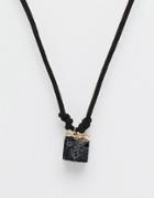 Asos Semi Precious Rock Necklace In Black - Black