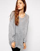 Asos Oversized Sweater In Soft Fabric - Gray