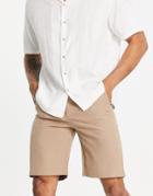 Mennace Suit Shorts In Beige-neutral