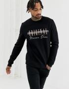 Asos Design Sweatshirt With Original Text Print - Black