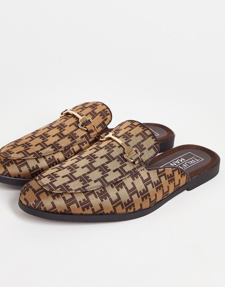 Truffle Collection Print Metal Trim Mule Loafers-multi