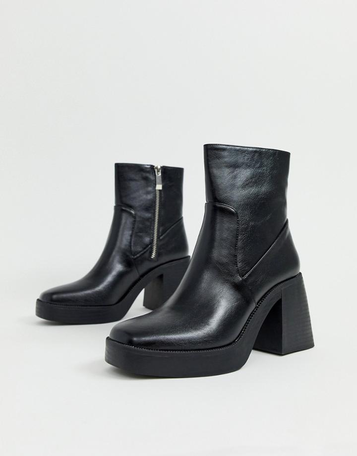 Raid Lexus Black Chunky Ankle Boots - Black