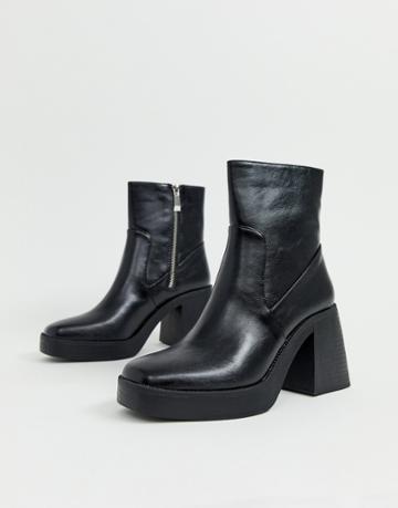 Raid Lexus Black Chunky Ankle Boots - Black
