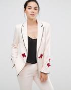 Sister Jane Blazer Co-ord With Crochet Fastenings - Cream