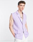 Bando Oversized Tailored Vest In Lilac-purple