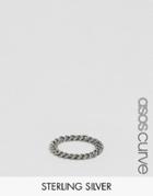 Asos Curve Sterling Silver Curb Chain Ring - Silver
