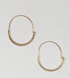 Asos Gold Plated Sterling Silver Sleek Tube Hoop Earrings - Gold