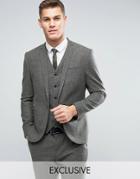 Noak Slim Suit Jacket In Fleck Wool - Green