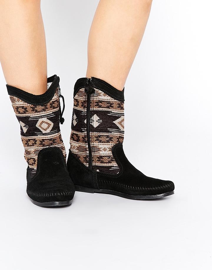 Minnetonka Black Baja Boots - Black