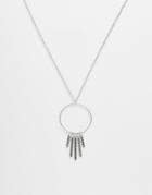 Asos Open Circle Pendant Necklace - Silver