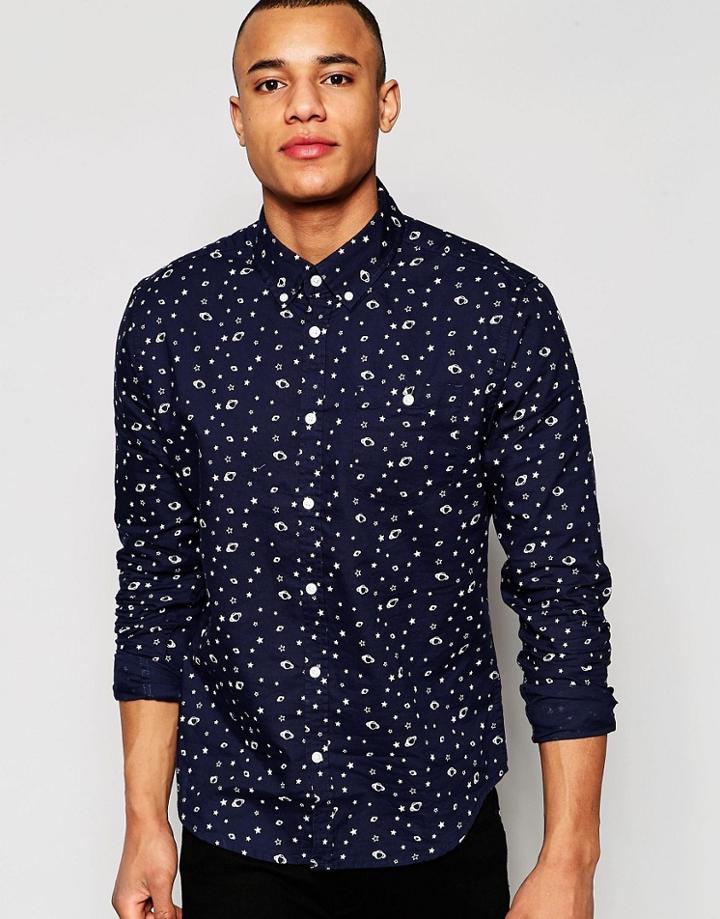 D-struct Solar Print Shirt - Navy