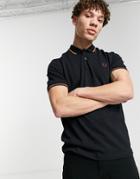 Fred Perry Twin Tipped Fred Perry Polo In Black