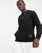 Pull & Bear Join Life Crew Neck Sweatshirt With Pocket And Label Detail In Black