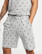 Polo Ralph Lauren Shorts In Gray With All Over Pony Logo-grey