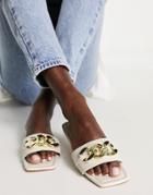 Truffle Collection Chunky Chain Slide In Cream-white