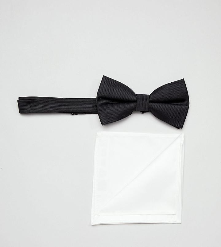Asos Design Tie And Pocket Square Pack In Black - Multi