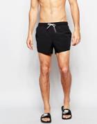 Asos Short Length Runner Swim Shorts In Black - Black