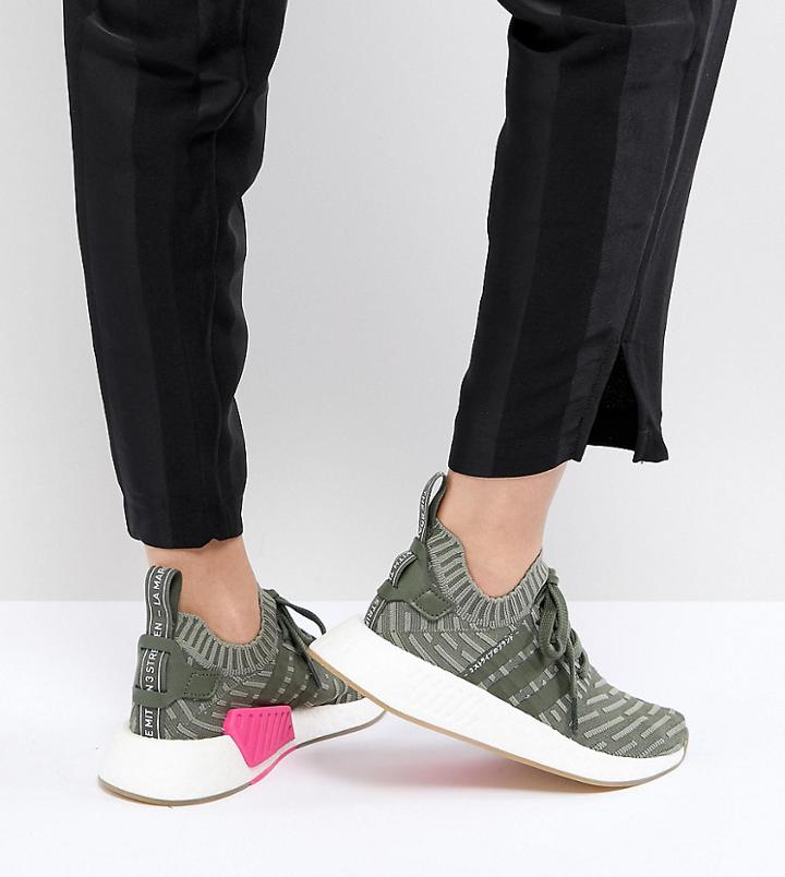 Adidas Originals Nmd R2 Sneakers In Green - Gray