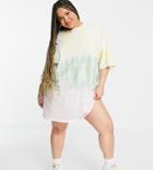 Asos Design Curve Oversized T-shirt Dress In Pastel Tie Dye-multi