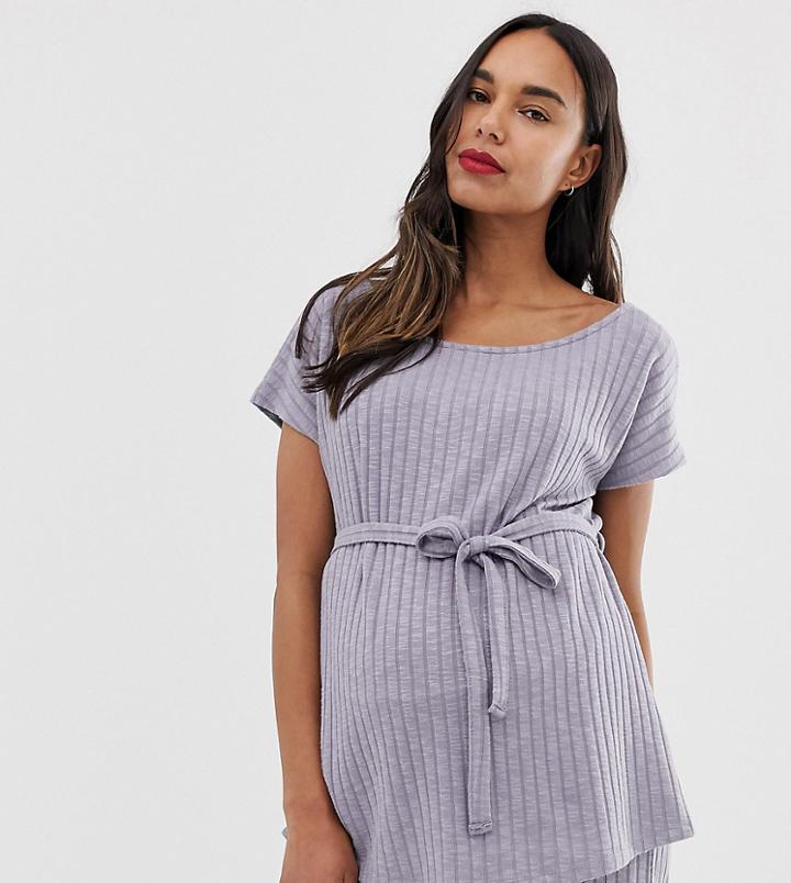 Asos Design Maternity Mix & Match Lounge Wide Leg Pants-blue