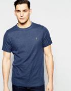 Farah T-shirt With Dobby Dot Slim Fit - Navy