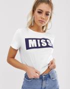 Miss Sixty Logo T Shirt-white