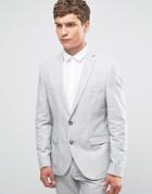 Selected Linen Blazer - Gray