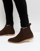Walk London Hornchurch Suede Chelsea Boots - Brown