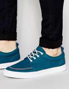 Asos Lace Up Sneakers In Green Faux Suede - Jade Green