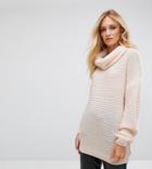 Brave Soul Tall Hachi Oversize Chunky Sweater - Beige