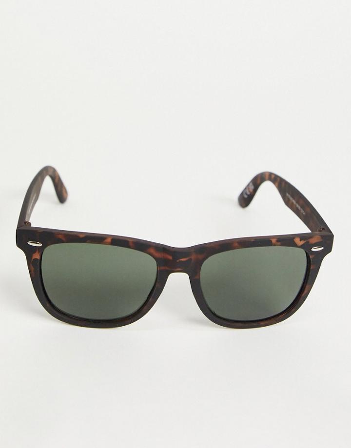 New Look Retro Sunglasses In Brown Tort