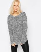 Vila Speckled Sweater - Black