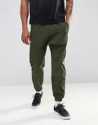 Asos Drop Crotch Joggers In Cropped Length With Panel Detail - Dirty Gray