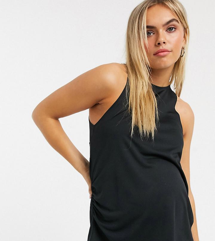 Asos 4505 Maternity Tank Top With Cross Back Detail In Recycled Polyester