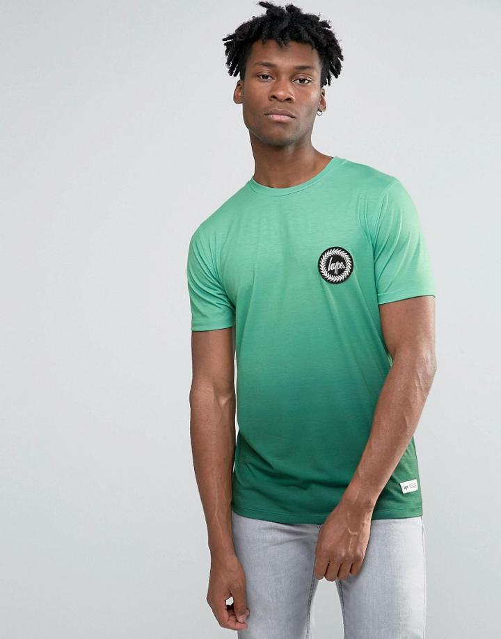 Hype Gradient T-shirt With Crest Logo - Green