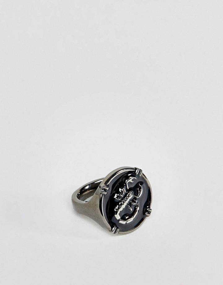 Asos Scorpion Soverign Ring In Silver - Silver