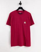 Carhartt Wip Pocket T-shirt In Red Heather