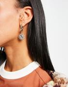 Asos Design Hoop Earrings With Sun Charms In Gold Tone