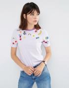 Asos Tipped T-shirt With Badge Neckline
