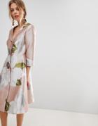 Ted Baker Ottie Dress Coat In Chatsworth Jacquard - Pink