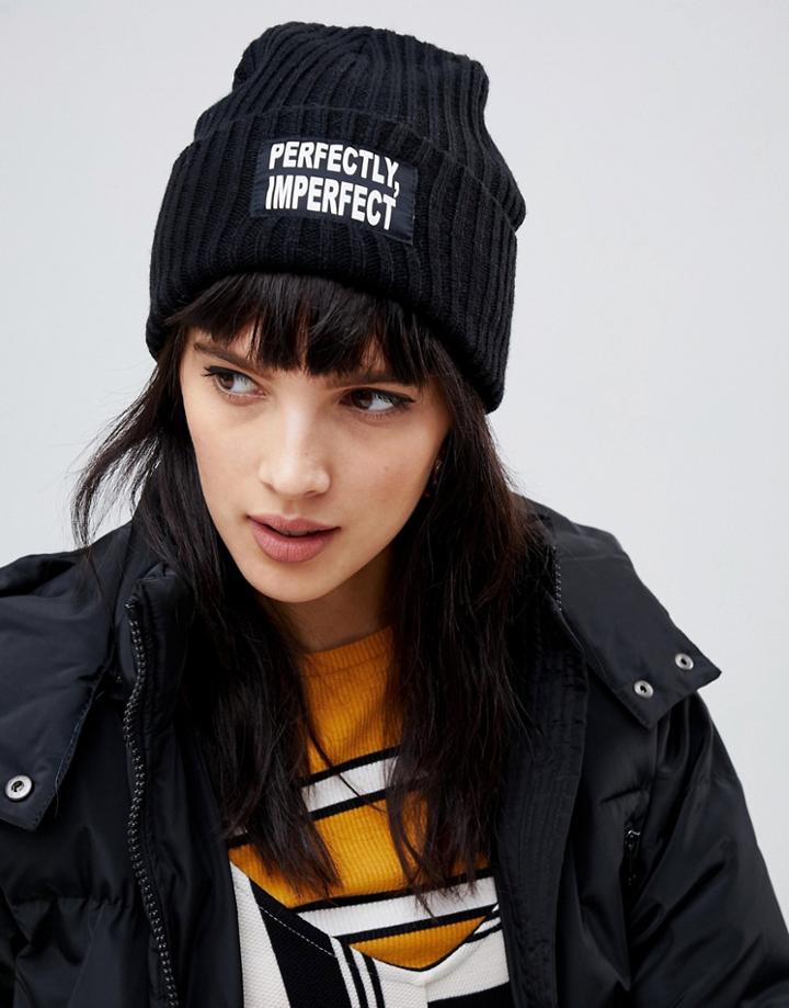 Noisy May Slogan Beanie - Black