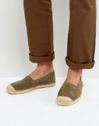 Selected Homme Hajo Suede Espadrilles - Green