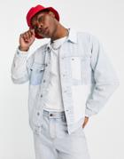 Tommy Jeans Oversized Repurposed Denim Trucker Jacket In Light Wash-blues