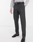Asos Design Slim Smart Pants In Charcoal-grey