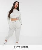 Asos Design Petite Tracksuit Cropped Sweat / Slim Jogger With Tie