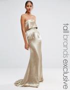 Jarlo Tall Blaze Overlay Maxi Dress - Silver