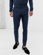 Jack & Jones Premium Skinny Suit Pants In Blue Check - Blue